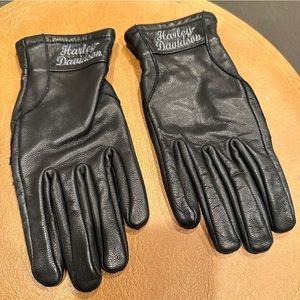 Harley-Davidson Women’s Leather Riding Gloves, Black, Size Medium